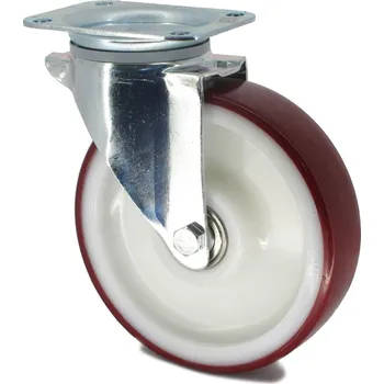 Pojezdové kolečko Tente Kolečko s červenou polyuretanovou obručí 160 mm,otočné