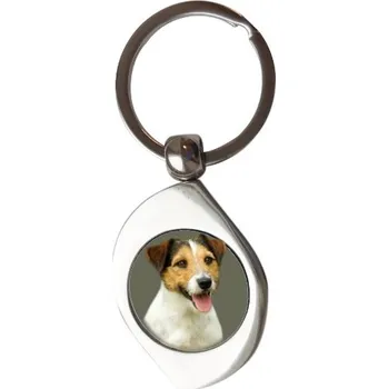 Přívěsek na klíče kolečko s potiskem Jack Russell teriér