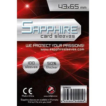 Příslušenství k deskovým hrám Red Glove Obaly na karty Sapphire Red - (43x66 mm) 100 ks