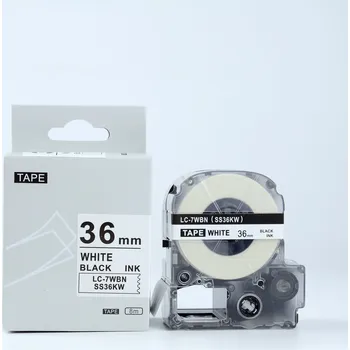Pásek do tiskárny Epson LTS36KW, 36mm x 5m, černý tisk / bílý podklad, kompatibilní páska