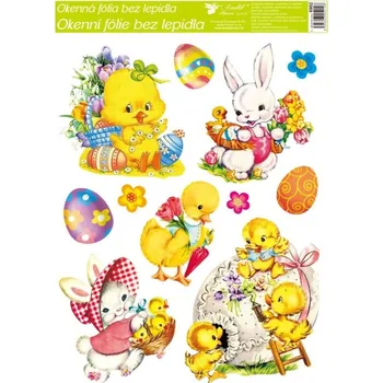 Okenní dekorace Okenní fólie velikonoční kuřátka 30 x 42 cm obrázek 3