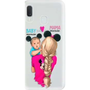 Pouzdro na mobilní telefon Odolné silikonové pouzdro iSaprio - Mama Mouse Blonde and Boy - Samsung Galaxy A20e