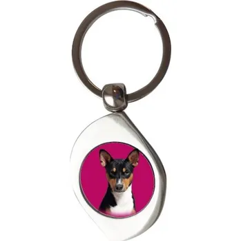 Přívěsek na klíče kolečko s potiskem Basenji