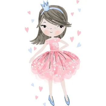 PasteloweLove Samolepka na zeď Princezna Růžová