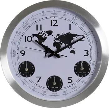 Hodiny Nástěnné hodiny "MAPA"- alu 45.5x5cm