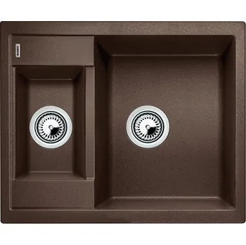 Granitový dřez Granitový dřez Blanco METRA 6 Káva 516180 + Sanitární silikon + Designové masivní dřevěné krájecí prkénko z akácie