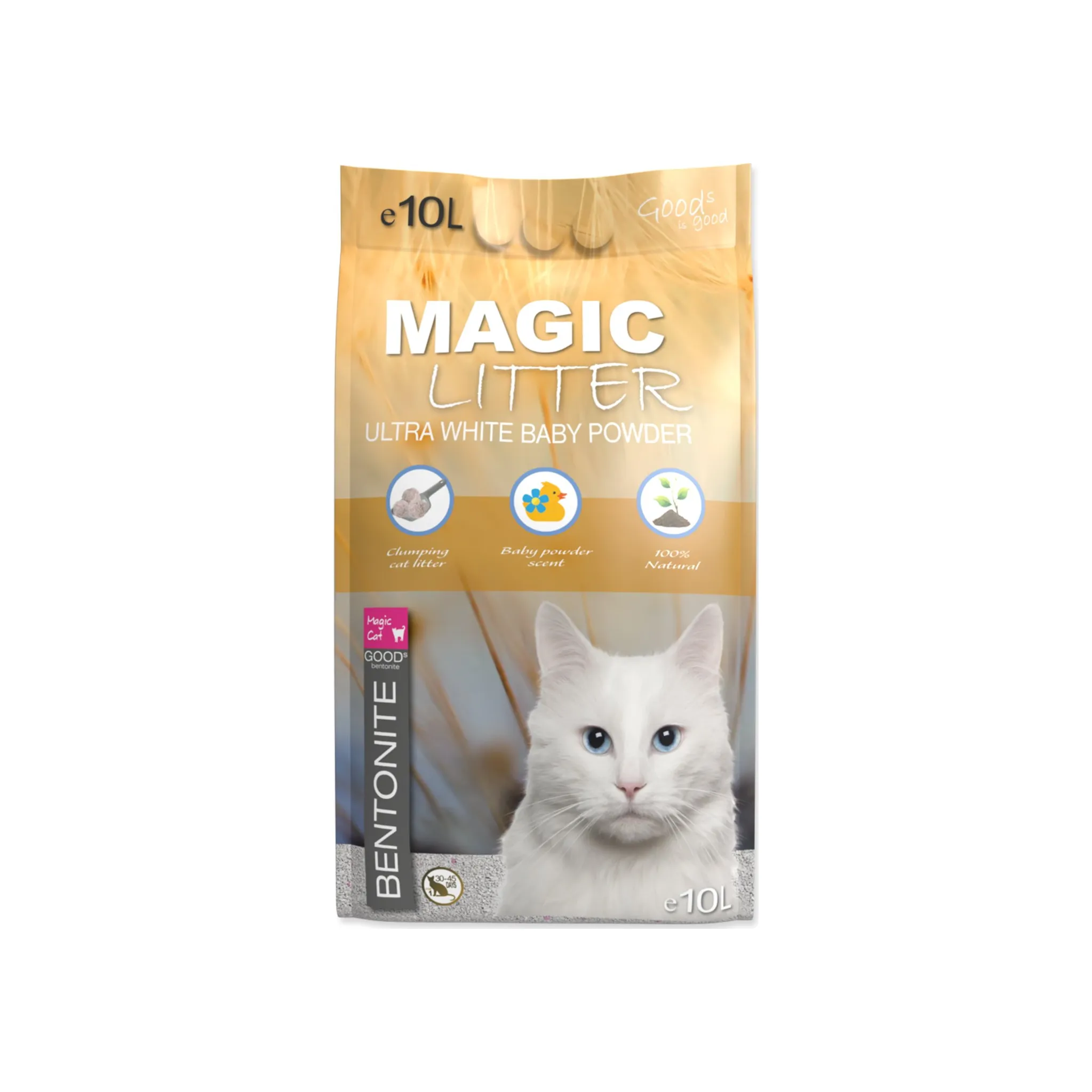Fotografie 1 - Podestýlka pro kočku Magic Cat Magic Litter Ultra White Baby Powder 10 l