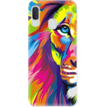 Pouzdro na mobilní telefon Odolné silikonové pouzdro iSaprio - Rainbow Lion - Samsung Galaxy A20e