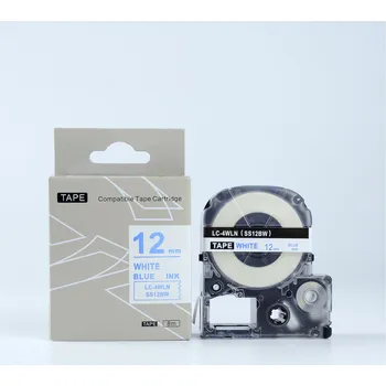Pásek do tiskárny Epson LK-SS12BW, 12mm x 9m, modrý tisk / bílý podklad, kompatibilní páska