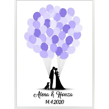 Svatební dekorace Svatební strom s nafukovacími balónky - 30x40 cm