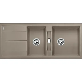 Granitový dřez Granitový dřez Blanco METRA 8 S Tartufo 517357 + Sanitární silikon + Designové masivní dřevěné krájecí prkénko z akácie