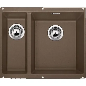 Granitový dřez Granitový dřez Blanco SUBLINE 340/160 U Muškát 521986 + Sanitární silikon + Designové masivní dřevěné krájecí prkénko z akácie