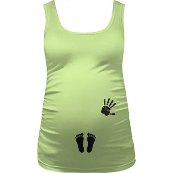 Dámské tričko Tričko s potiskem Tílko pro těhulku - limetkové dámské