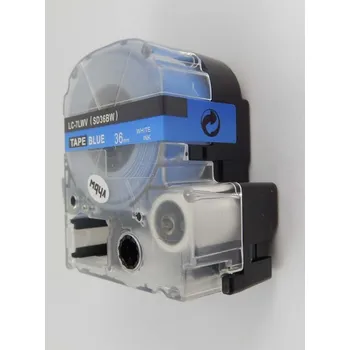 Pásek do tiskárny Epson LK-SD36BW, 36mm x 9m, bílý tisk / modrý podklad, kompatibilní páska