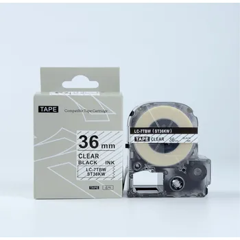 Pásek do tiskárny Epson LK-ST36KW, 36mm x 9m, černý tisk / průhledný podklad, kompatibilní páska