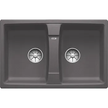 Granitový dřez Granitový dřez Blanco LEXA 8 Šedá skála 524961 + Sanitární silikon + Designové masivní dřevěné krájecí prkénko z akácie