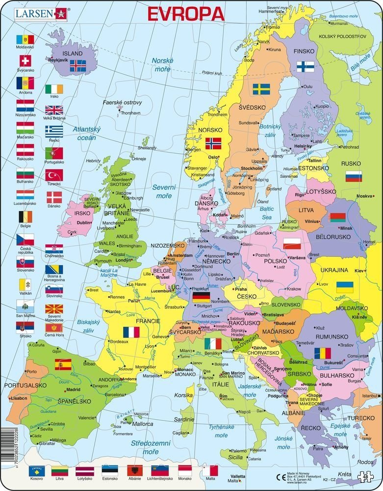 Mapa Evropy Cesky