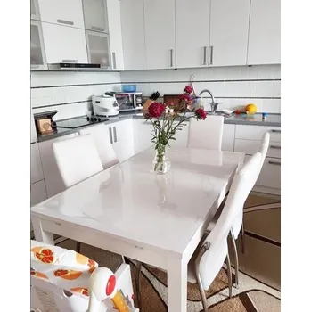 ubrus Mekke sklo Ubrus na stůl z měkkého skla 87x147 cm Ubrus: Průhledná lesklá folie