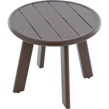 Zahradní stůl Kulatý hliníkový stolek, tmavě hnědý