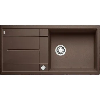 Granitový dřez Granitový dřez Blanco METRA XL 6 S Káva 515287 + Sanitární silikon + Designové masivní dřevěné krájecí prkénko z akácie