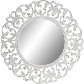 Zrcadlo Zrcadlo "AGED WHITE" - dřevo 60x2x60cm