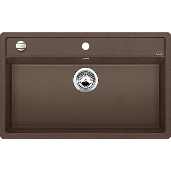 Granitový dřez Granitový dřez Blanco DALAGO 8 Káva 516638 + Sanitární silikon + Designové masivní dřevěné krájecí prkénko z akácie