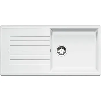 Kuchyňský dřez Granitový dřez Blanco ZIA XL 6 S Bílá 517571 + Sanitární silikon + Designové masivní dřevěné krájecí prkénko z akácie