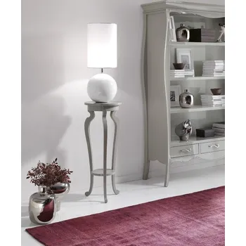 Noční stolek Stylový stojan na květiny - lampu v odstínu šedá