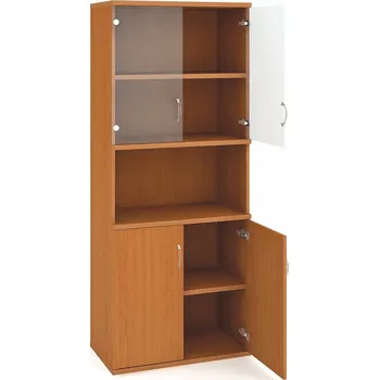 Policová skříň Hobis Skříň S 5 80 10 Barva dveří: buk, Barva korpusu: šedá, Úchytky: USN