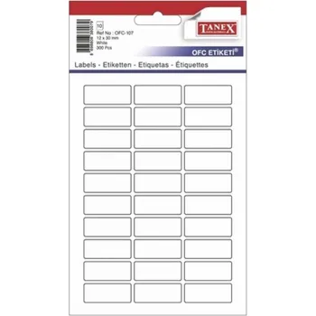 Samolepící etiketa Etikety A6, 12 x 30 mm, bílá