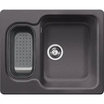 Granitový dřez Granitový dřez Blanco NOVA 6 Šedá skála 518898 + Sanitární silikon + Designové masivní dřevěné krájecí prkénko z akácie