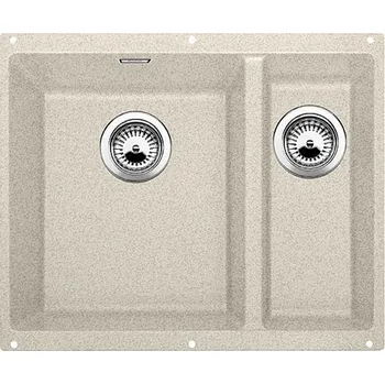 Granitový dřez Granitový dřez Blanco SUBLINE 340/160 U Písek 513792 + Sanitární silikon + Designové masivní dřevěné krájecí prkénko z akácie