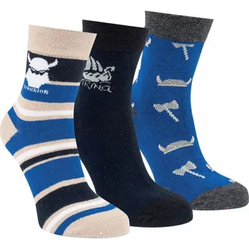 Chlapecké bavlněné barevné vzorované ponožky RS 23-26