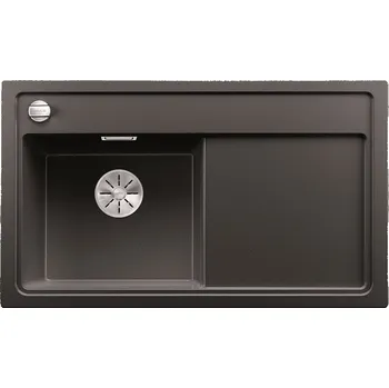 Granitový dřez Granitový dřez Blanco ZENAR 45 S-F Antracit 523832 + Sanitární silikon + Designové masivní dřevěné krájecí prkénko z akácie