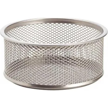 Drátěný kalíšek na sponky, nízký, stříbrný