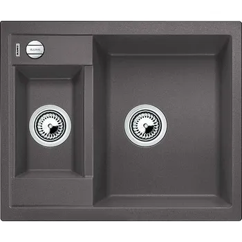 Granitový dřez Granitový dřez Blanco METRA 6 Šedá skála 518874 + Sanitární silikon + Designové masivní dřevěné krájecí prkénko z akácie