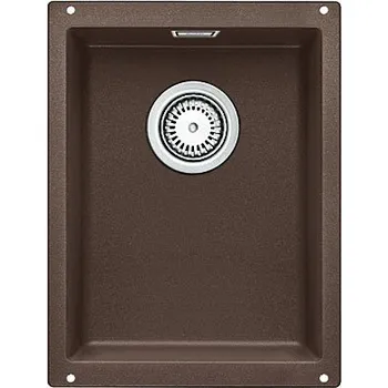 Granitový dřez Granitový dřez Blanco SUBLINE 320-U Káva 515055 + Sanitární silikon + Designové masivní dřevěné krájecí prkénko z akácie