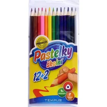 Pastelka Pastelky trojhranné, Europen, 12 + 2 barvy stříbrná-zlatá, v PVC pouzdře