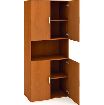 Policová skříň Hobis Skříň D 5 80 05 Barva dveří: bílá, Barva korpusu: šedá, Úchytky: USN