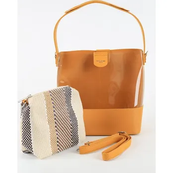 Kabelka Žlutá průhledná kabelka na rameno+kabelka etue David Jones 6268-1