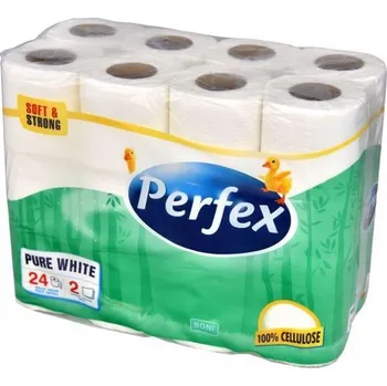 Toaletní papír, 2 vrstvý, 108 útržků, 24 roliček, Perfex