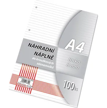 Náhradní vložka A4, linka, 100 listů