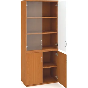 Policová skříň Hobis Skříň S 5 80 12 Barva dveří: buk, Barva korpusu: šedá, Úchytky: UCO