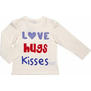 Dívčí tričko Smetanové dívčí tričko ''LOVE HUGS KISSES'' Velikost: 86