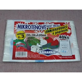 Sáček na potraviny Mikrotenové sáčky zamrazovací, 25 x 35 cm, 15 mikronů, 40 ks