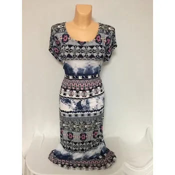 Dámské šaty dámské šaty, Barva Modrá, Velikost XXXL 54, Materiál 98% Polyester 2% Lycra