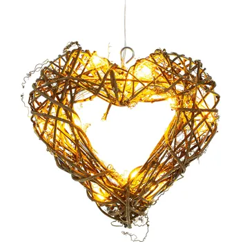 Retlux RXL 256 srdce ratan 10 LED teplá bílá Vánoční světelná dekorace Retlux RXL 256 srdce ratan 10 LED teplá bílá