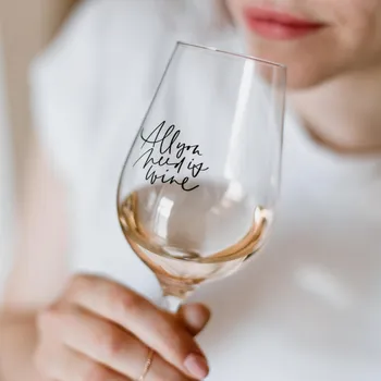 Sklenice Bella Rose Sklenice na víno All you need is wine 350 ml