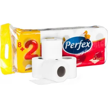 Toaletní papír Toaletní papír, 3 vrstvý, 120 útržků, 10 rolí, Perfex