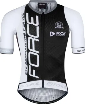 cyklistický dres Force F Team PRO Plus s krátkým rukávem M černý/šedý